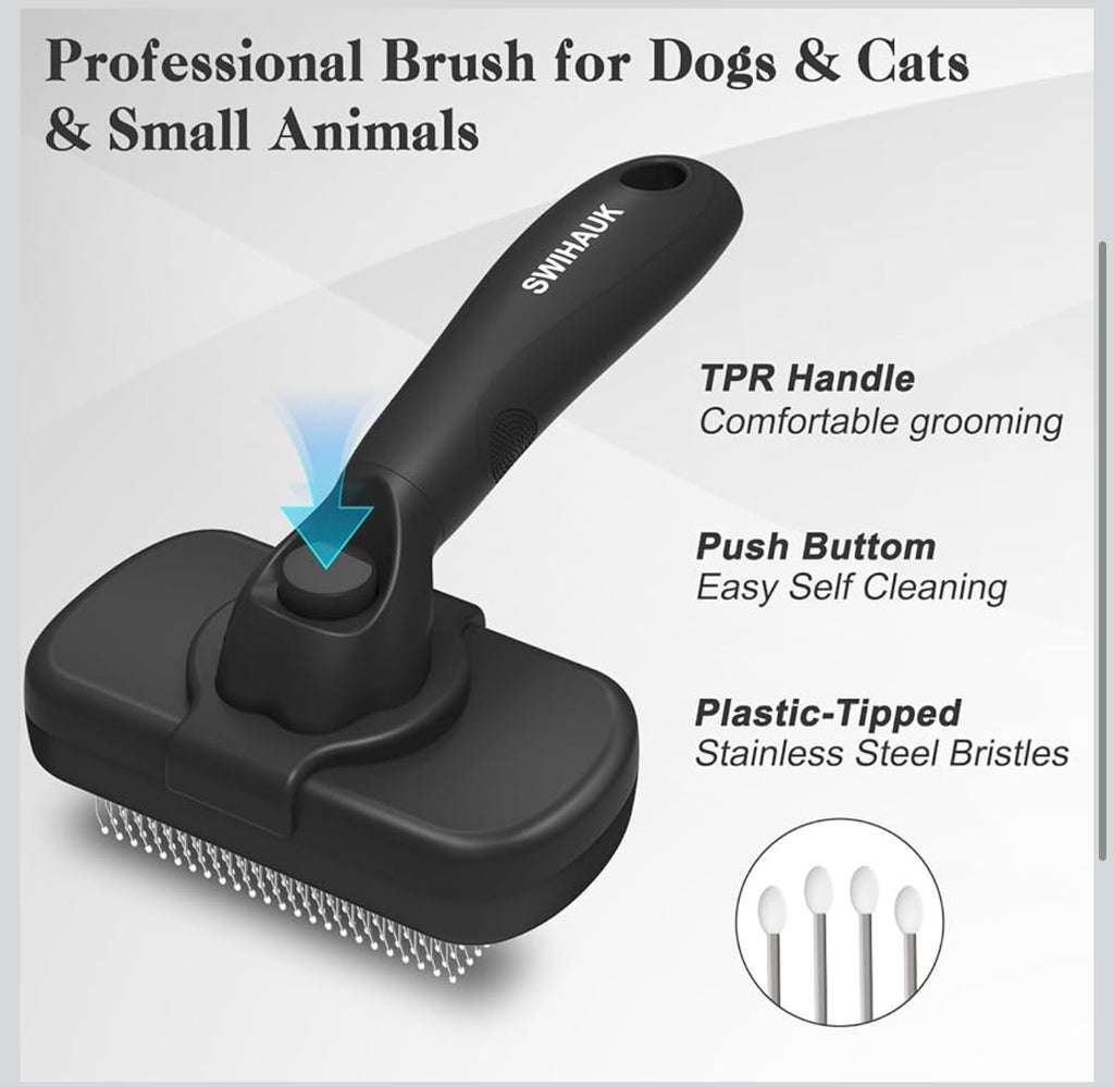 Swihauk Self Cleaning Slicker Brush for Dogs & Cats