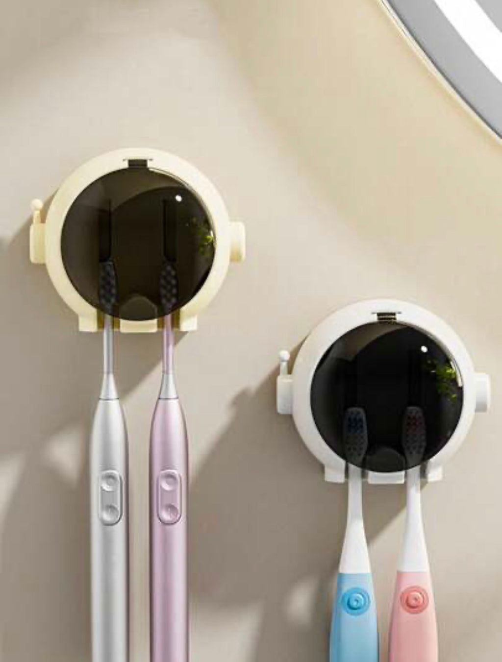 2Pcs Wall Mounted Toothbrush Holder